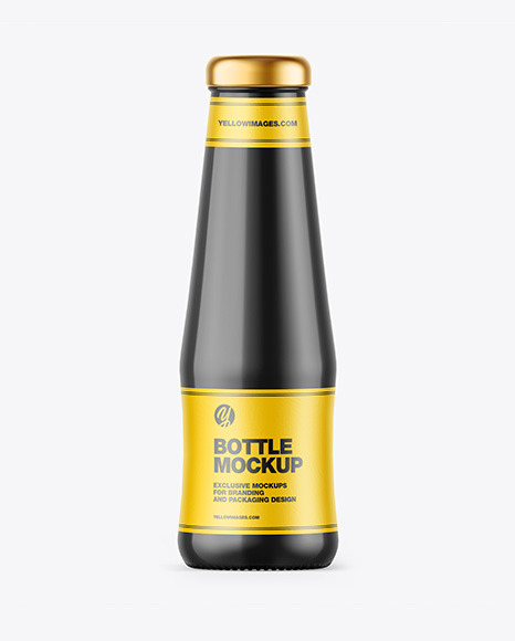 Download Glossy Sauce Bottle Mockup In Bottle Mockups On Yellow Images Object Mockups