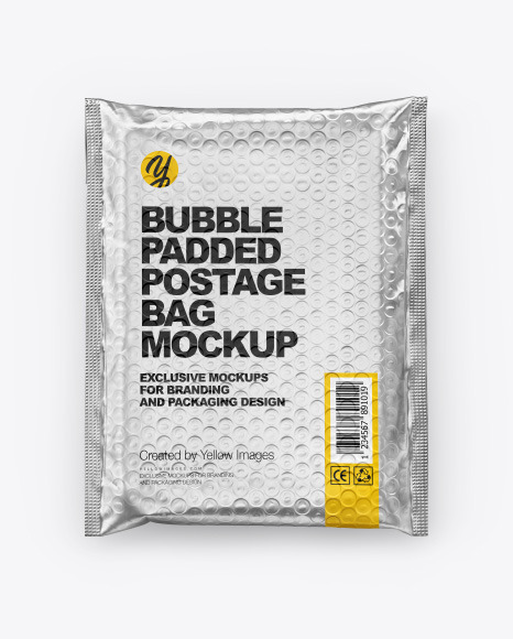 Metallic Postage Bag Mockup In Bag Sack Mockups On Yellow Images Object Mockups