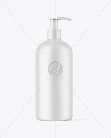 Free Frosted Liquid Soap Bottle with Pump Mockup