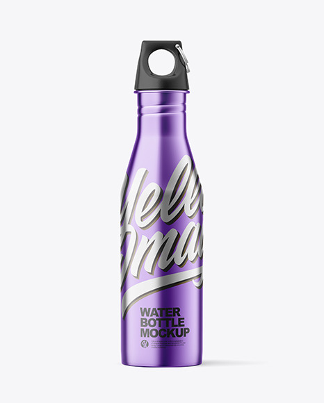 Download Metallic Water Bottle Mockup In Bottle Mockups On Yellow Images Object Mockups