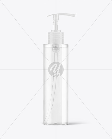 Free Clear Cosmetic Bottle with Pump Mockup