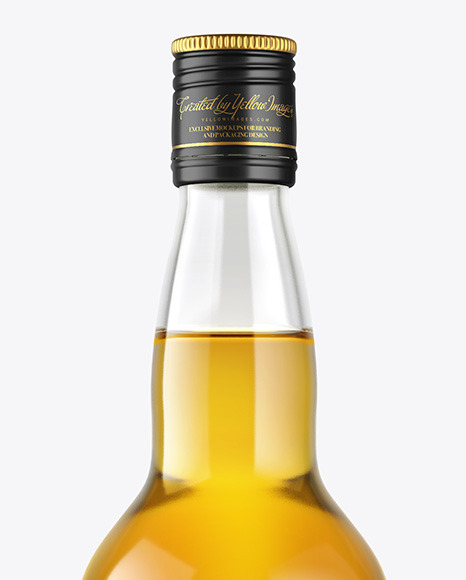 Clear Glass Whiskey Bottle Mockup PSD #2