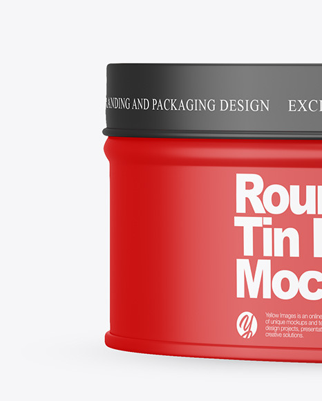 Matte Round Tin Box Mockup PSD #2