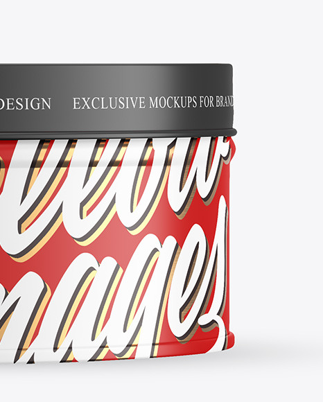 Matte Round Tin Box Mockup PSD #1