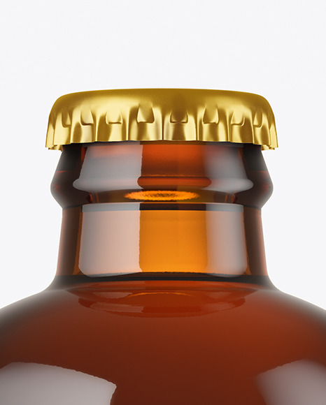 Amber Glass Beer Bottle Mockup PSD #2