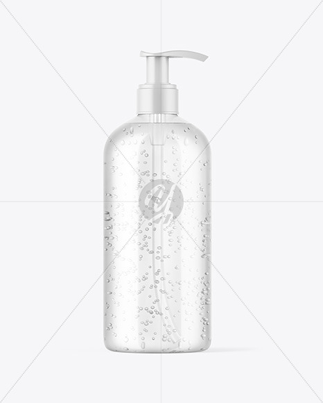 Free Clear Cosmetic Bottle with Pump Mockup