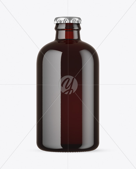 Free Dark Amber Glass Beer Bottle Mockup