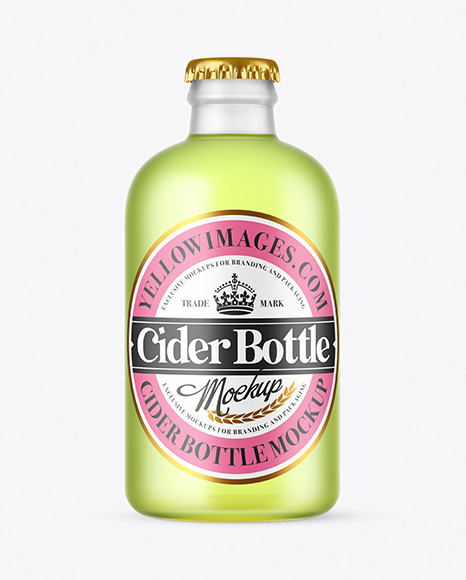 Frosted Glass Drink Bottle Mockup