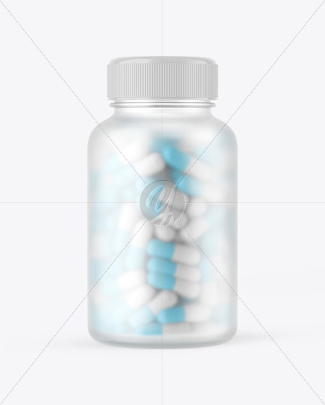Frosted Pills Bottle Mockup
