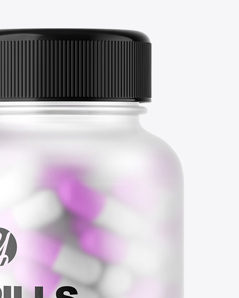 Frosted Pills Bottle Mockup PSD #2