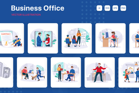 M196_Business Office Illustrations