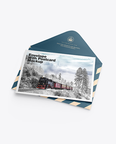 Matte Envelope w  Postcard Mockup PSD #2