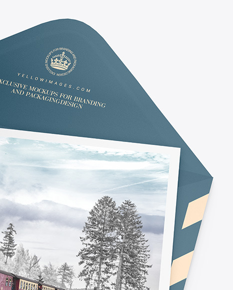 Matte Envelope w  Postcard Mockup PSD #5