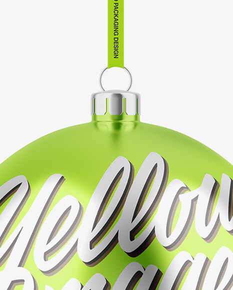 Glossy Metallic Christmas Ball Mockup PSD #3