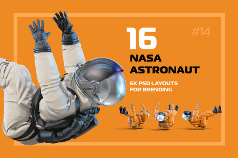 PSD Mockup 3D model NASA Astronaut #14
