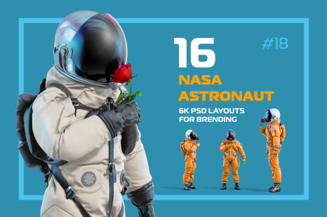 PSD Mockup 3D model NASA Astronaut #18
