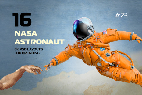 PSD Mockup 3D model NASA Astronaut #23