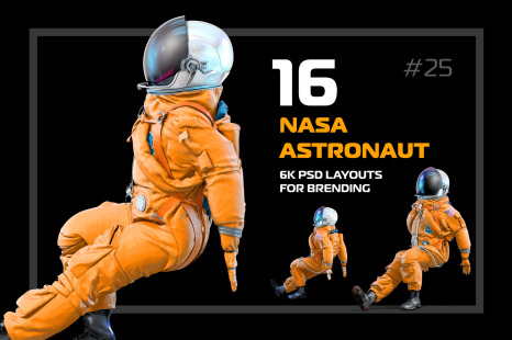 PSD Mockup 3D model NASA Astronaut #25