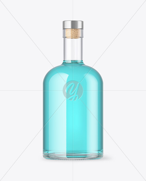 Clear Glass Drink Bottle Mockup