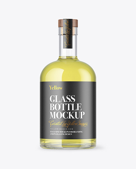 Clear Glass Drink Bottle Mockup
