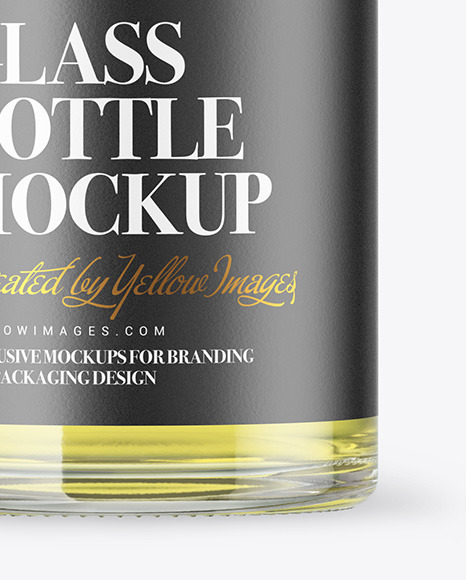 Clear Glass Drink Bottle Mockup