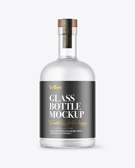 Download Frosted Glass Vodka Bottle Mockup in Bottle Mockups on Yellow Images Object Mockups
