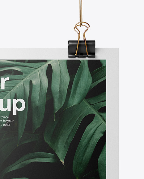 A4 Matte Poster w  Pins Mockup PSD #5