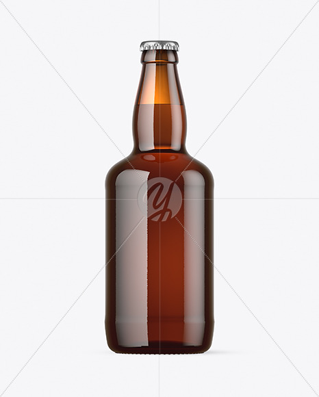 Amber Glass Beer Bottle Mockup PSD #3