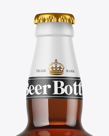 Amber Glass Beer Bottle Mockup PSD #2