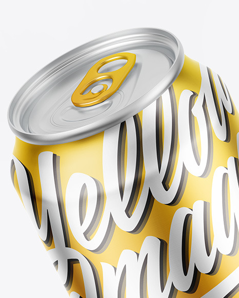 Matte Metallic Drink Can Mockup PSD #1