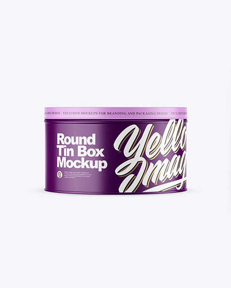 Matte Round Tin Box Mockup PSD #3