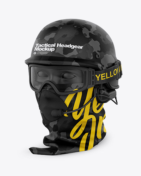 Tactical Headgear Mockup Half Side View In Apparel Mockups On Yellow Images Object Mockups