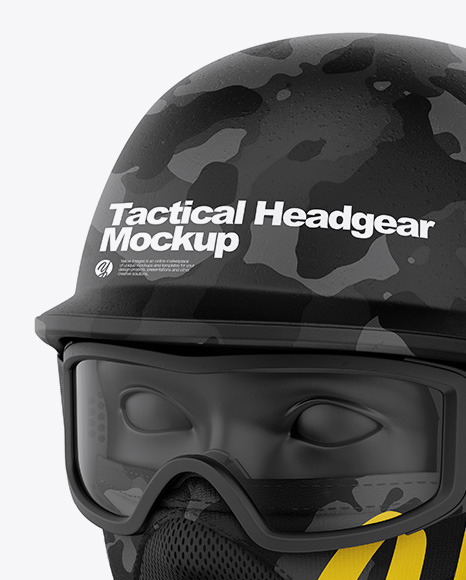 Tactical Headgear Mockup Half Side View In Apparel Mockups On Yellow Images Object Mockups