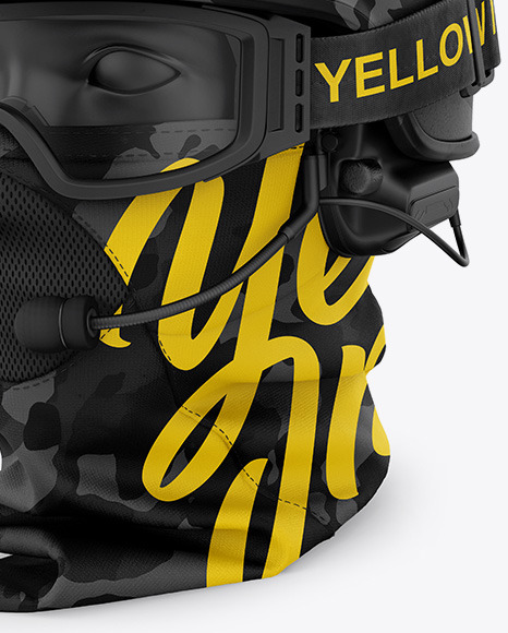 Tactical Headgear Mockup Half Side View In Apparel Mockups On Yellow Images Object Mockups