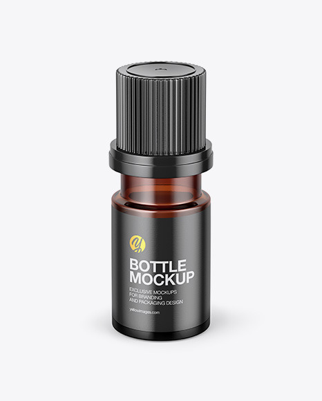 Small Amber Glass Bottle Mockup