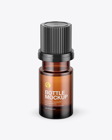 Small Amber Glass Bottle Mockup PSD #6
