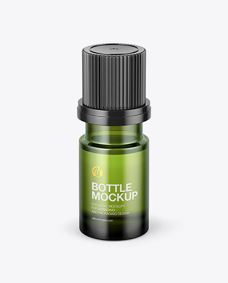 Download Small Green Glass Bottle Mockup In Bottle Mockups On Yellow Images Object Mockups