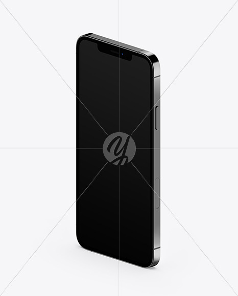 Free Apple iPhone 12 Pro Max Graphite Mockup - Half Side View