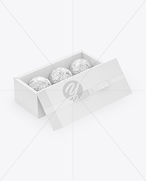 Download Box With Chocolates In Foil Mockup In Box Mockups On Yellow Images Object Mockups