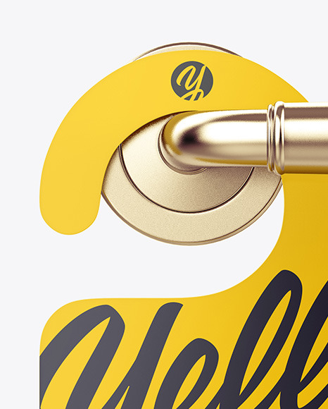 Download Door Hanger Mockup in Object Mockups on Yellow Images Object Mockups