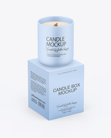 Download Paper Box W Matte Candle Mockup In Box Mockups On Yellow Images Object Mockups