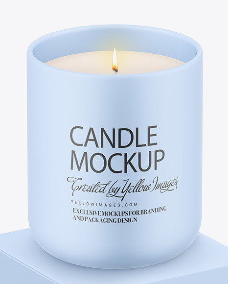 Paper Box W  Matte Candle Mockup PSD #6