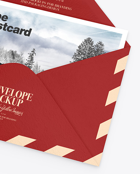 Textured Envelope w  Postcard Mockup PSD #6