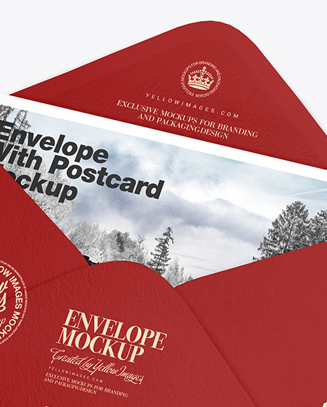 Textured Envelope w  Postcard Mockup PSD #7