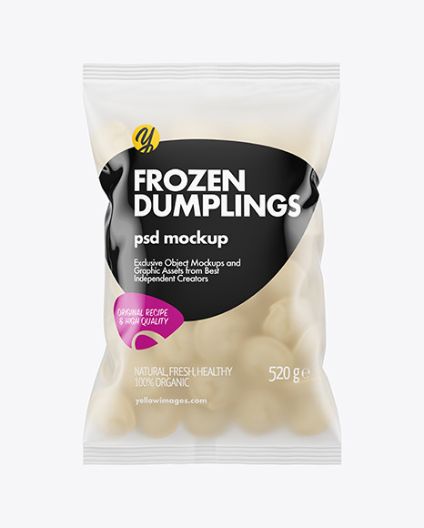 Frosted Plastic Bag With Dumplings Mockup PSD #2