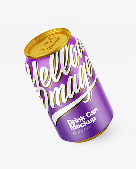 Matte Drink Can Mockup PSD #2