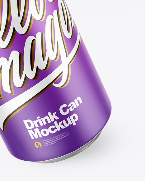 Matte Drink Can Mockup on Yellow Images Object Mockups