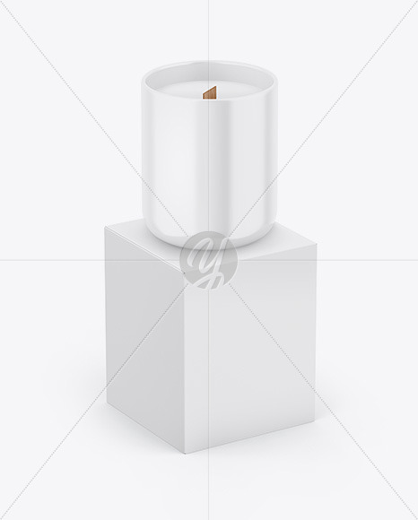 Paper Box W  Glossy Candle Mockup PSD #1