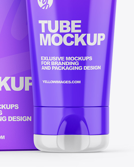 Paper Box W  Glossy Tube Mockup PSD #6