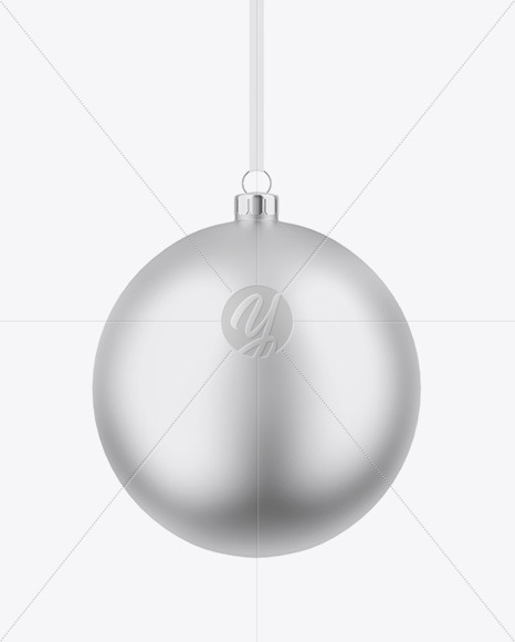 Free Matte Metallic Christmas Ball Mockup